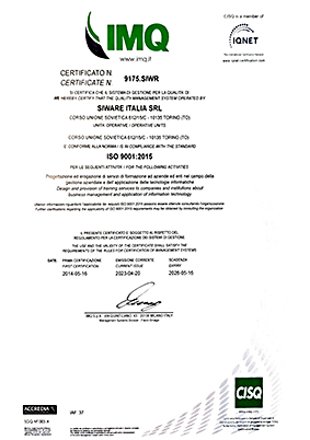 Certificazione IMQ Siware Italia